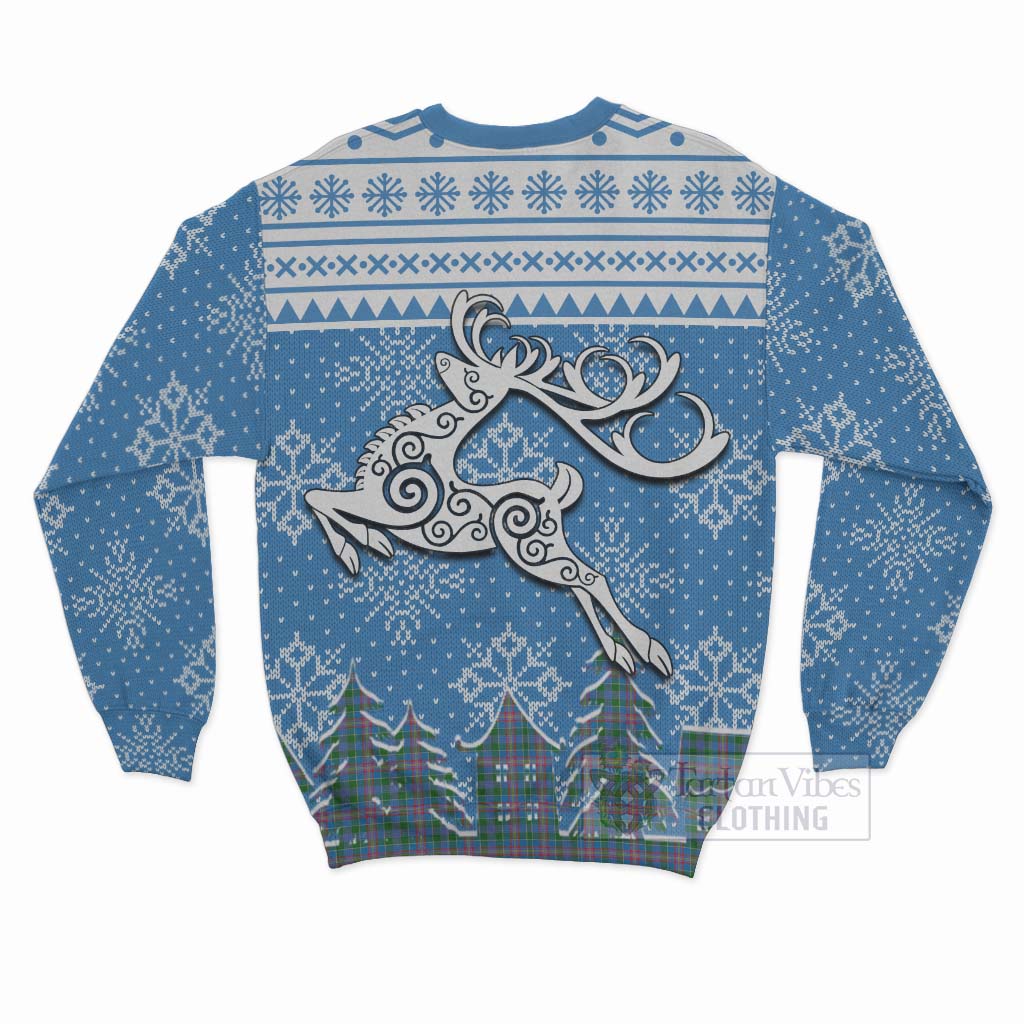 Tartan Vibes Clothing Ralston Clan Christmas Sweatshirt Celtic Reindeer Style