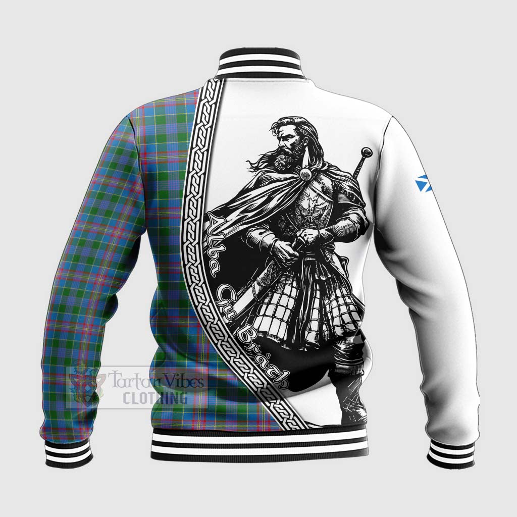 Tartan Vibes Clothing Ralston Tartan Clan Crest Baseball Jacket with Highlander Warrior Celtic Style