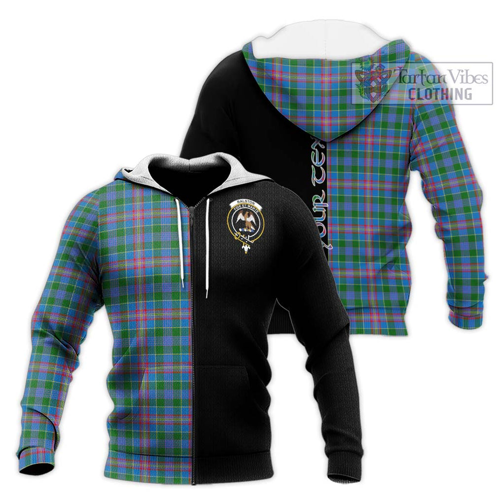 Ralston Tartan Knitted Hoodie with Family Crest and Half Of Me Style Unisex Knitted Zip Hoodie - Tartanvibesclothing Shop