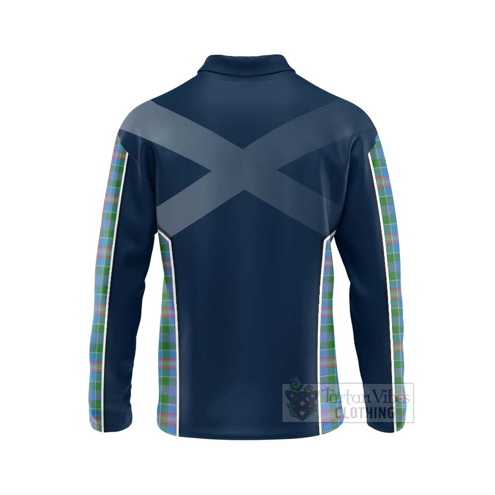 Tartan Vibes Clothing Ralston Tartan Long Sleeve Polo Shirt with Family Crest and Scottish Thistle Vibes Sport Style