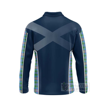 Ralston Tartan Long Sleeve Polo Shirt with Family Crest and Scottish Thistle Vibes Sport Style