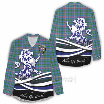 Ralston Tartan Women's Casual Shirt with Alba Gu Brath Regal Lion Emblem