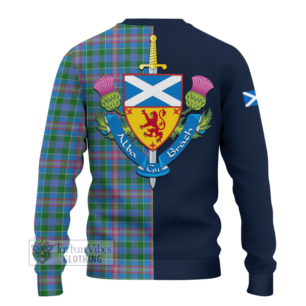 Tartan Vibes Clothing Ralston Tartan Knitted Sweater with Scottish Lion Royal Arm Half Style