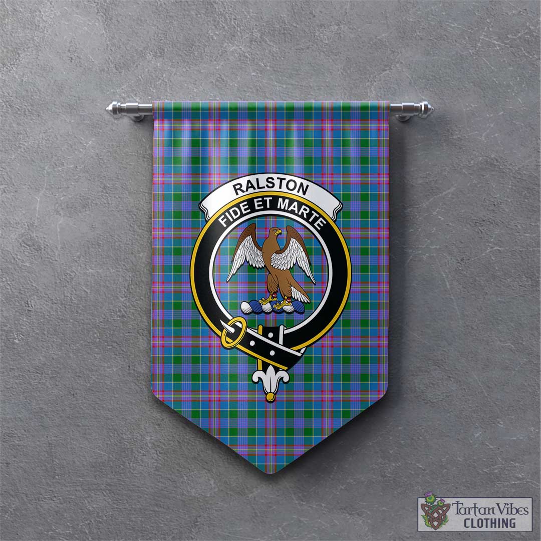 Tartan Vibes Clothing Ralston Tartan Gonfalon, Tartan Banner with Family Crest