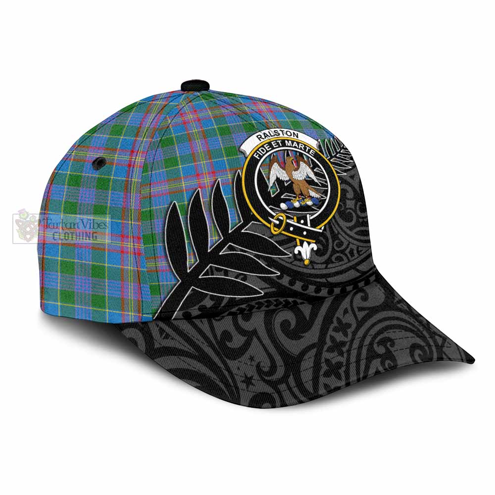 Tartan Vibes Clothing Ralston Tartan Classic Cap with New Zealand Silver Fern Half Style