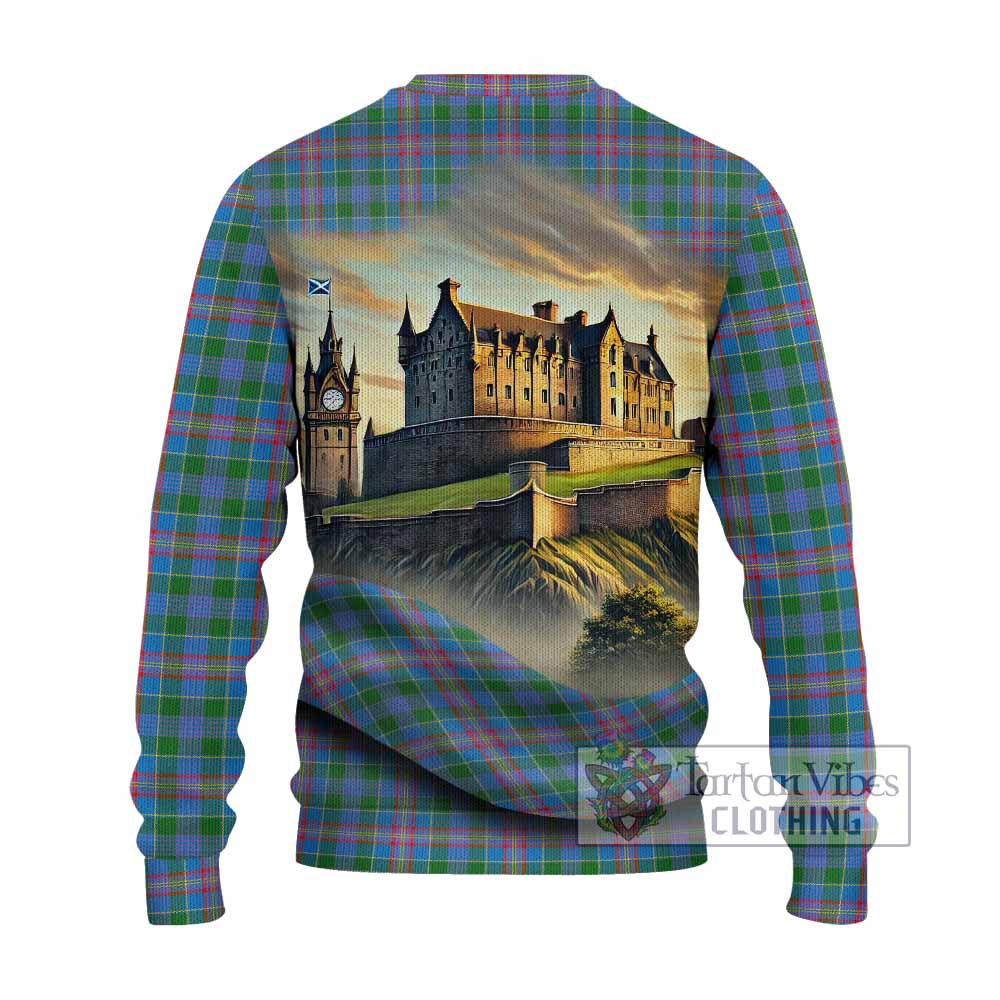 Ralston Tartan Family Crest Knitted Sweater with Scottish Ancient Castle Style - Tartan Vibes Clothing