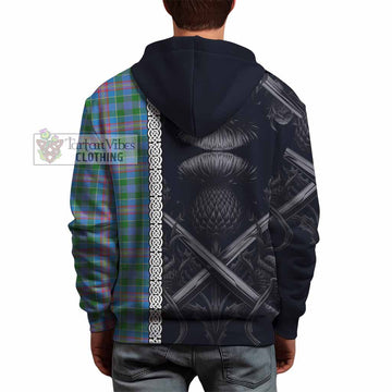 Ralston Tartan Hoodie with Family Crest Cross Sword Thistle Celtic Vibes