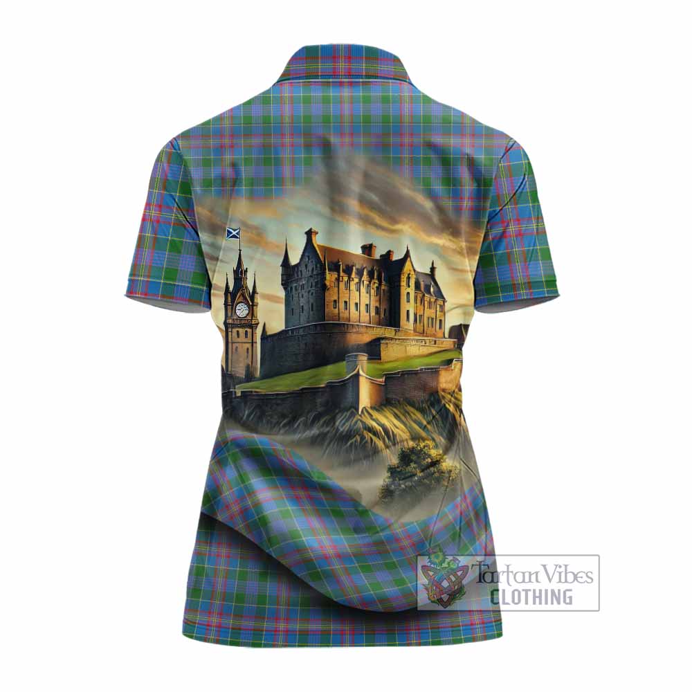 Ralston Tartan Family Crest Women's Polo Shirt with Scottish Ancient Castle Style - Tartan Vibes Clothing