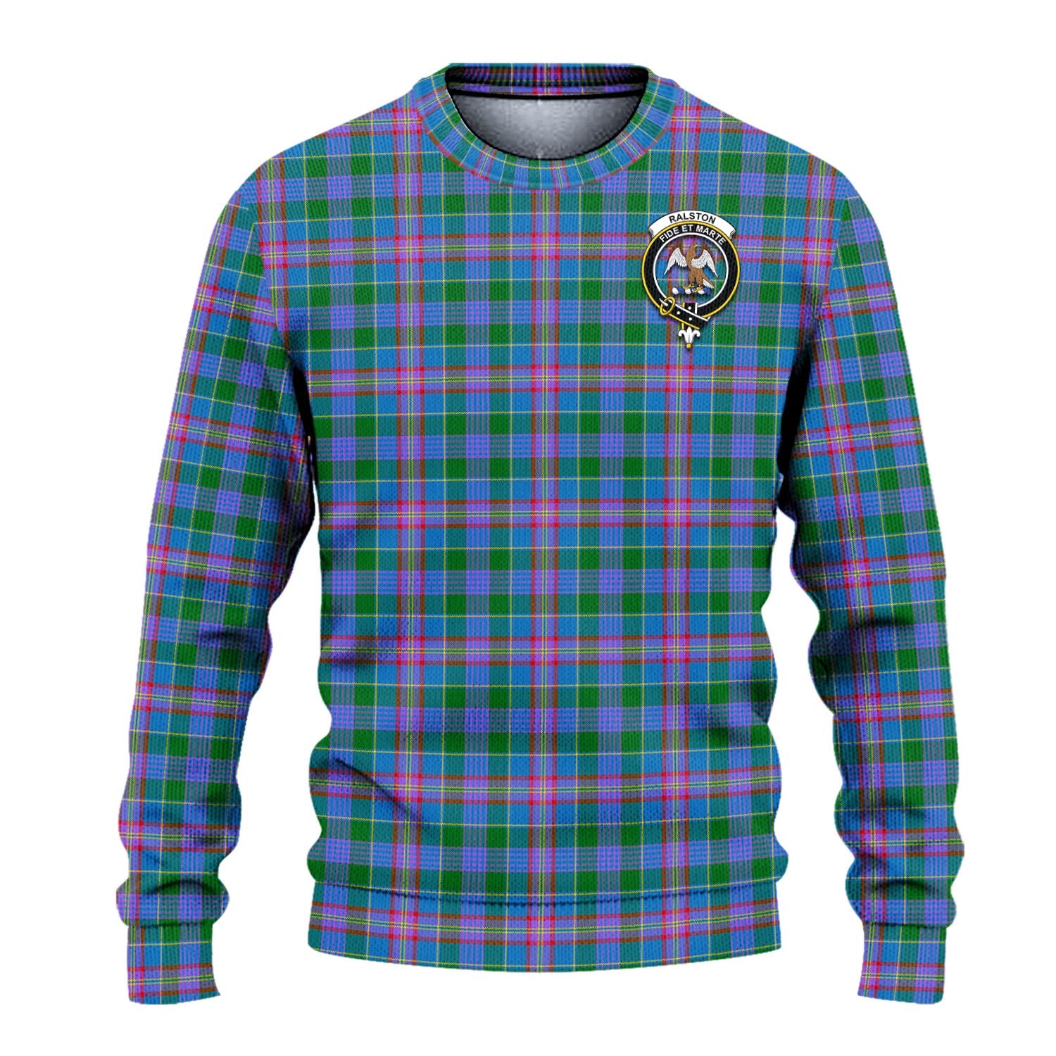 Ralston Tartan Knitted Sweater with Family Crest - Tartanvibesclothing