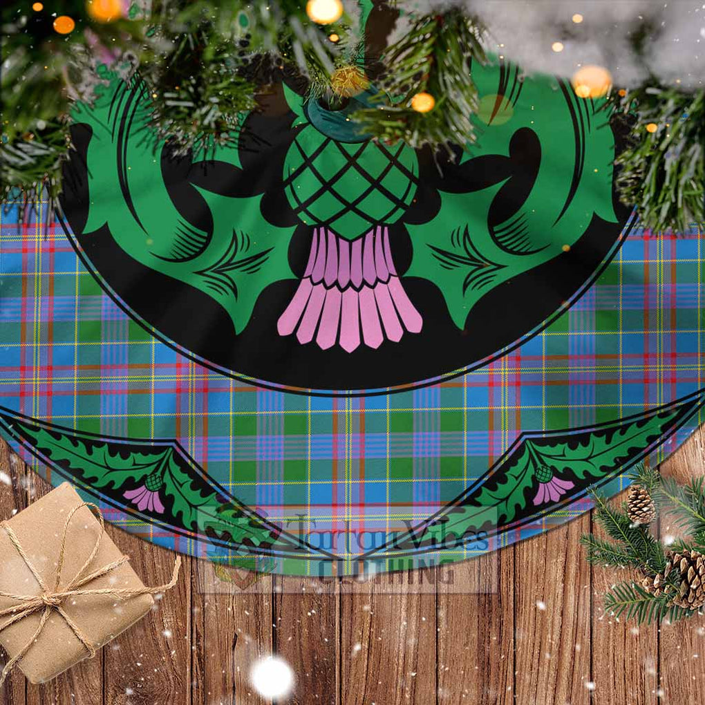 Tartan Vibes Clothing Ralston Tartan Christmas Tree Skirt Scottish Thistle Style