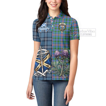 Ralston Tartan Women's Polo Shirt Happy St. Andrew's Day Half Tartan Style