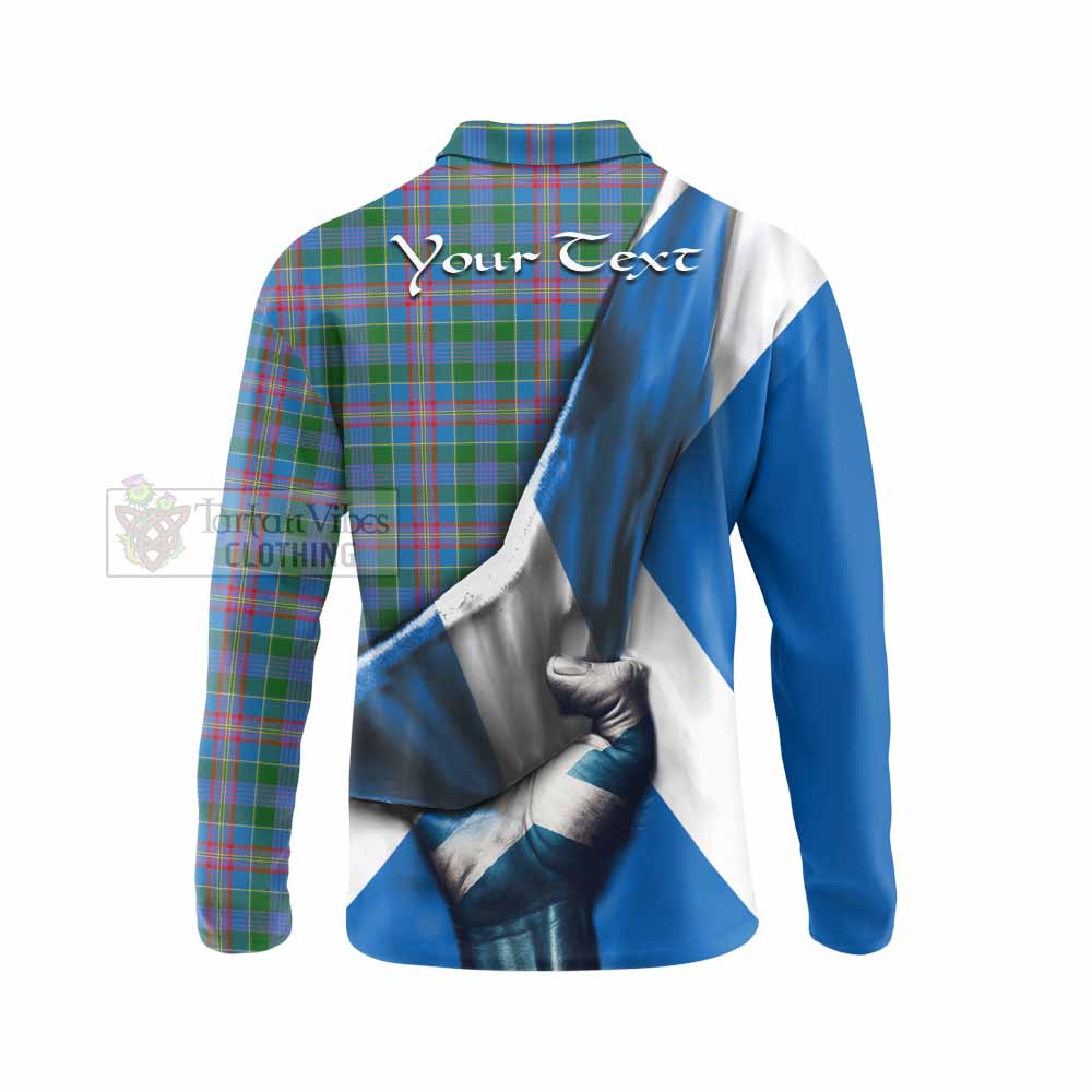 Tartan Vibes Clothing Ralston Tartan Long Sleeve Polo Shirt with Family Crest Scotland Patriotic Style