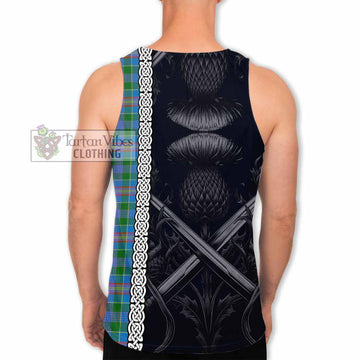 Ralston Tartan Men's Tank Top with Family Crest Cross Sword Thistle Celtic Vibes