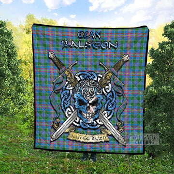 Ralston Tartan Quilt with Celtic Skull Alba Gu Brath Style