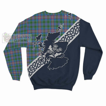 Ralston Tartan Sweatshirt Featuring Thistle and Scotland Map