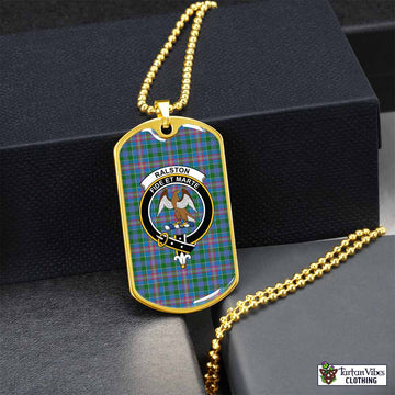 Ralston Tartan Dog Tag Necklace with Family Crest