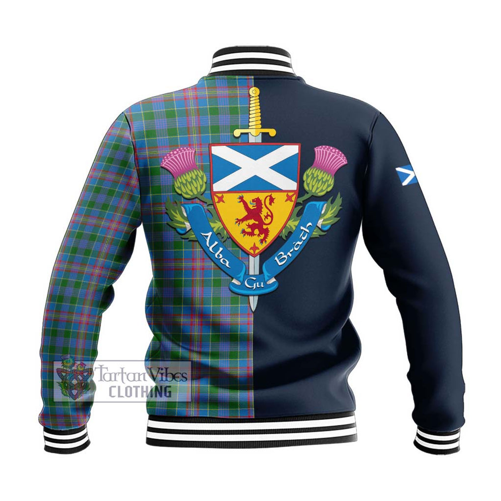 Ralston Tartan Baseball Jacket Alba with Scottish Lion Royal Arm Half Style - Tartan Vibes Clothing