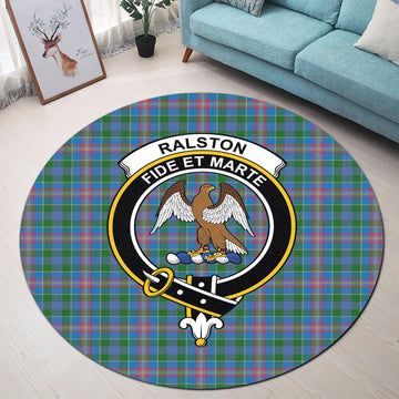 Ralston Tartan Round Rug with Family Crest