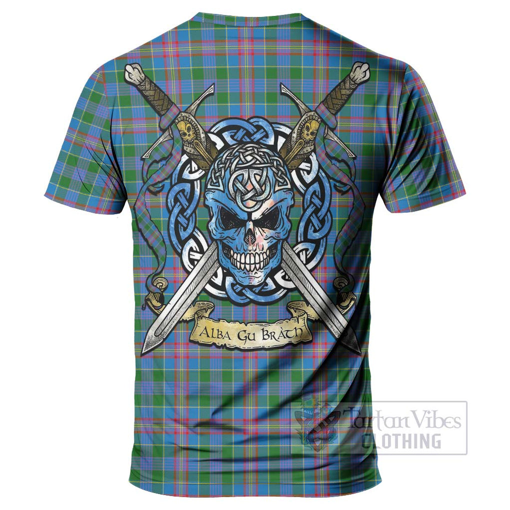 Tartan Vibes Clothing Ralston Tartan T-Shirt with Family Crest Celtic Skull Style