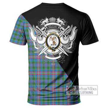 Ralston Tartan T-Shirt with Family Crest and Military Logo Style