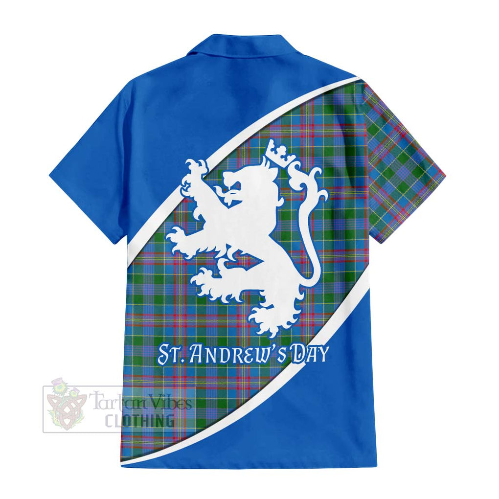 Tartan Vibes Clothing Ralston Family Crest Tartan Short Sleeve Button Shirt Celebrate Saint Andrew's Day in Style