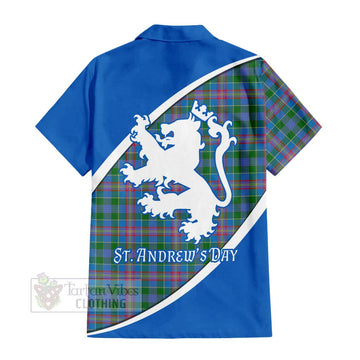 Ralston Family Crest Tartan Short Sleeve Button Shirt Celebrate Saint Andrew's Day in Style