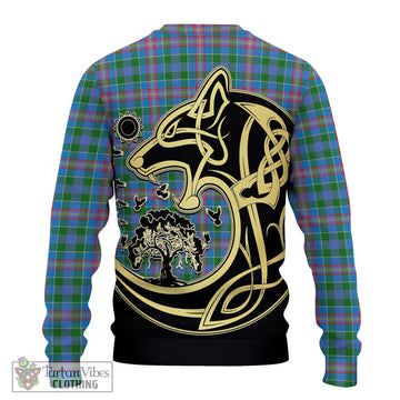 Ralston Tartan Ugly Sweater with Family Crest Celtic Wolf Style