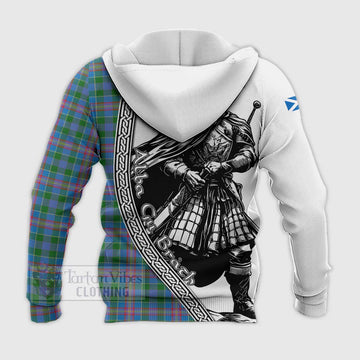 Ralston Tartan Clan Crest Knitted Hoodie with Highlander Warrior Celtic Style