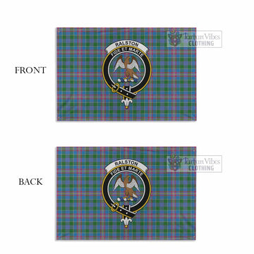 Ralston Tartan House Flag with Family Crest