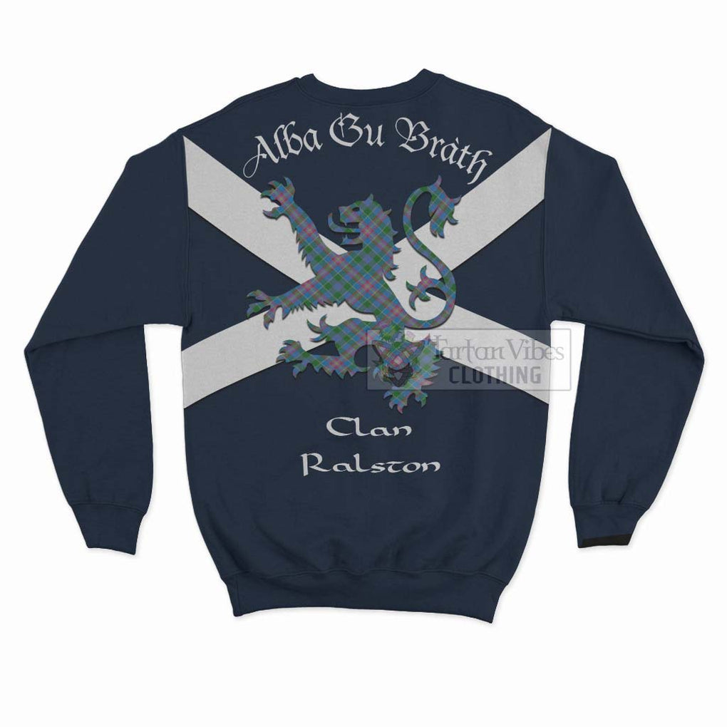 Tartan Vibes Clothing Ralston Tartan Lion Rampant Sweatshirt – Proudly Display Your Heritage with Alba Gu Brath and Clan Name