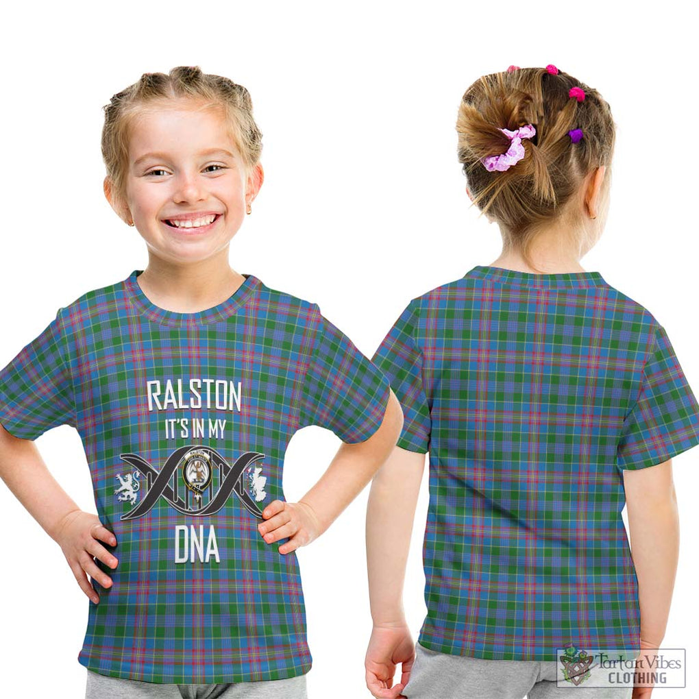 Ralston Tartan Kid T-Shirt with Family Crest DNA In Me Style - Tartanvibesclothing Shop