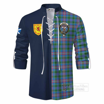 Ralston Tartan Ghillie Kilt Shirt Alba with Scottish Lion Royal Arm Half Style