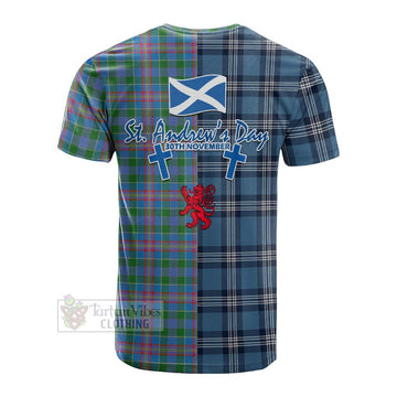 Ralston Tartan Cotton T-shirt Happy St. Andrew's Day Half Tartan Style