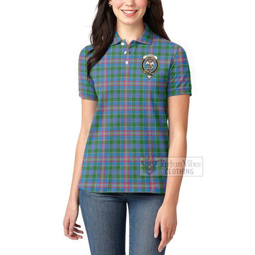 Ralston Tartan Women's Polo Shirt with Family Crest Celtic Skull Style