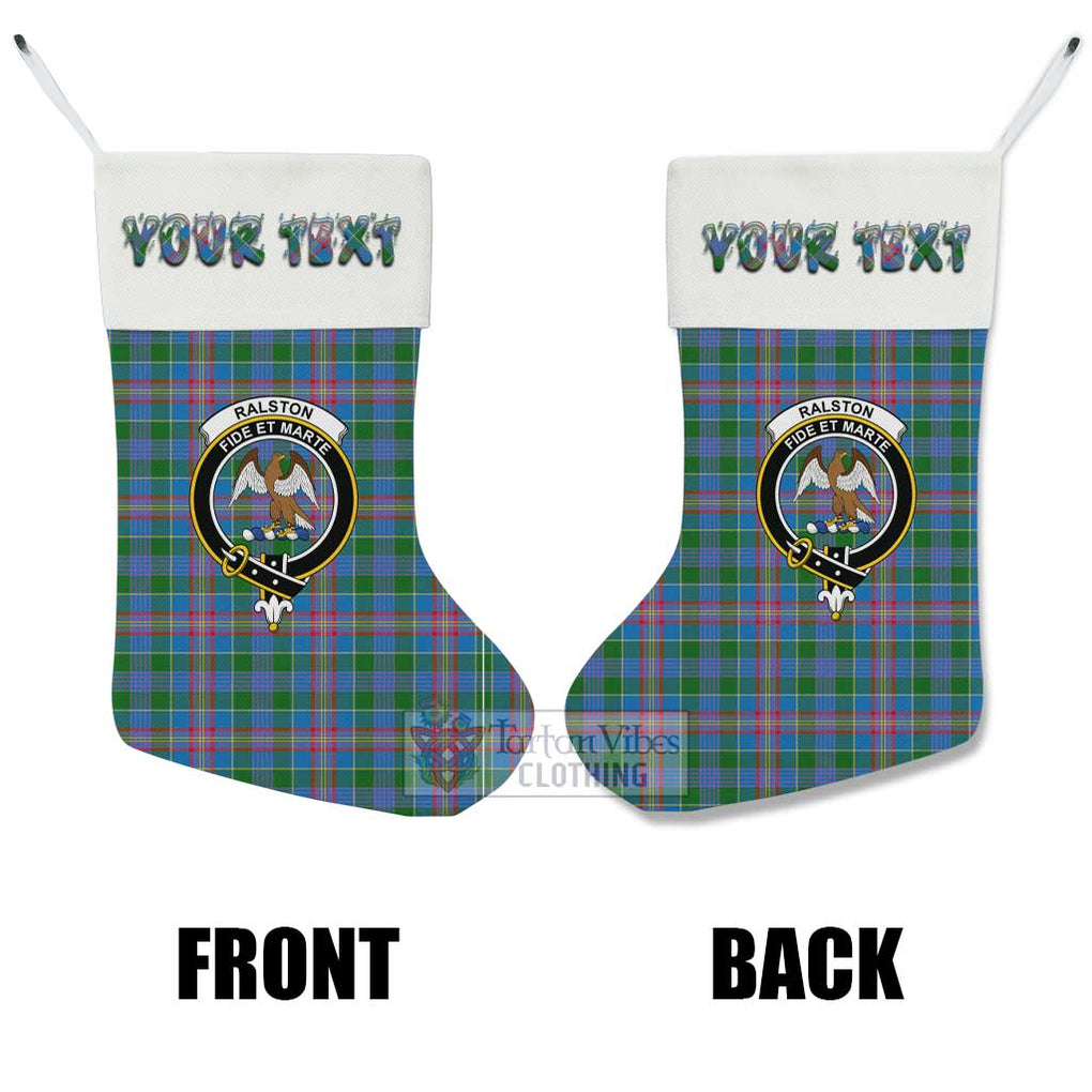 Tartan Vibes Clothing Ralston Tartan Family Crest Christmas Stocking with Personalized Text