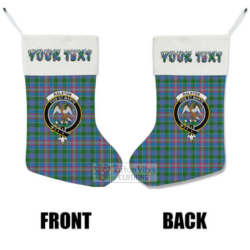 Ralston Tartan Family Crest Christmas Stocking with Personalized Text