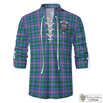 Ralston Tartan Men's Scottish Traditional Jacobite Ghillie Kilt Shirt with Family Crest