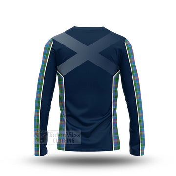 Ralston Tartan Long Sleeve T-Shirt with Family Crest and Scottish Thistle Vibes Sport Style