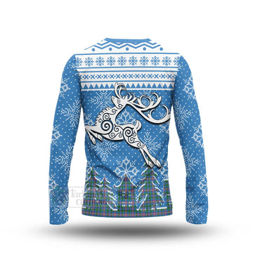 Ralston Clan Christmas Long Sleeve T-Shirt Celtic Reindeer Style