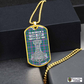 Ralston Tartan Dog Tag Necklace Viking Mjolnir Style