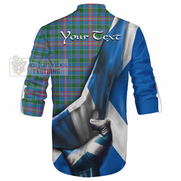 Ralston Tartan Ghillie Kilt Shirt with Family Crest Scotland Patriotic Style