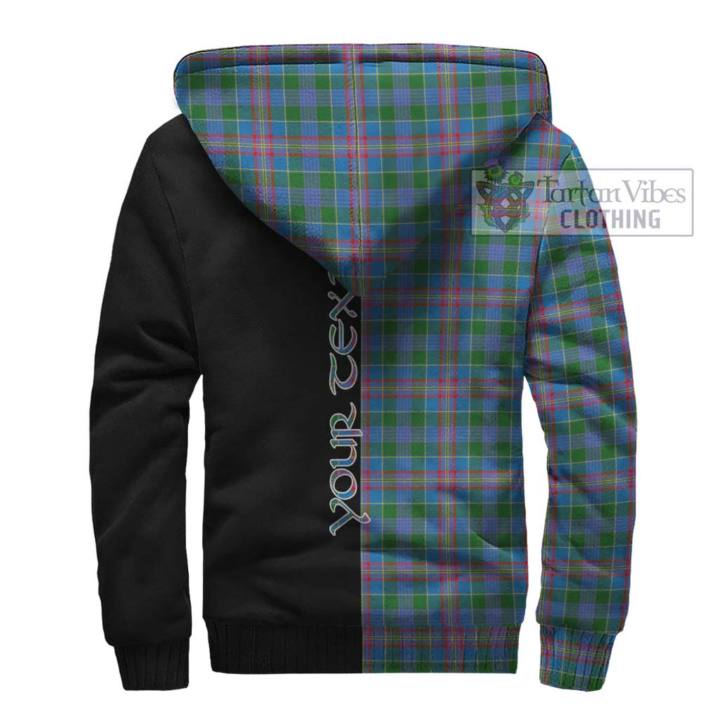 Ralston Tartan Sherpa Hoodie with Family Crest and Half Of Me Style - Tartanvibesclothing Shop