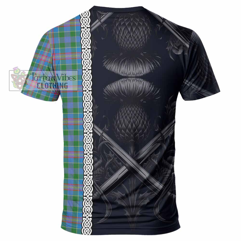 Tartan Vibes Clothing Ralston Tartan T-Shirt with Family Crest Cross Sword Thistle Celtic Vibes