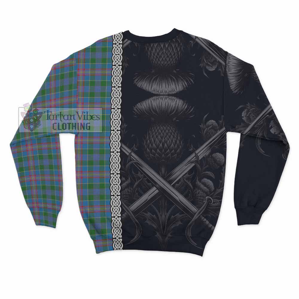 Tartan Vibes Clothing Ralston Tartan Sweatshirt with Family Crest Cross Sword Thistle Celtic Vibes