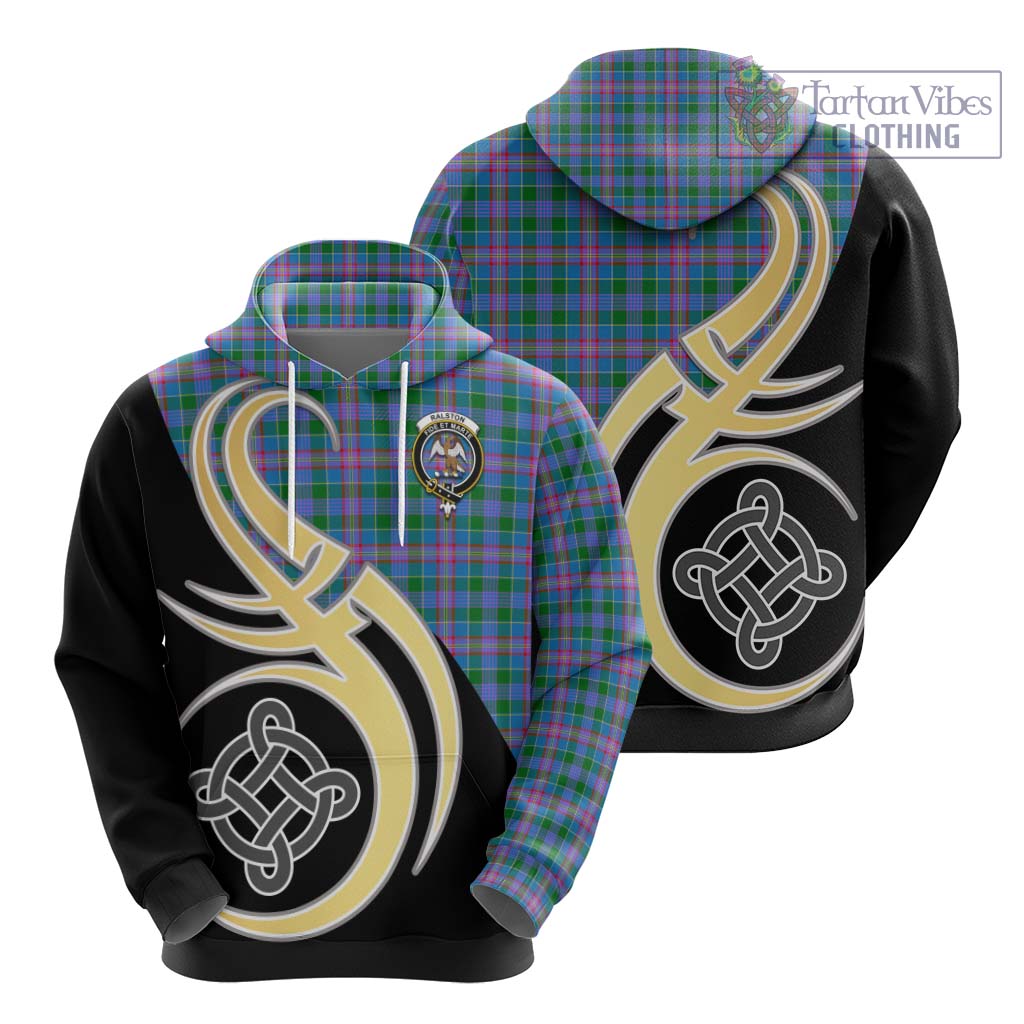 Ralston Tartan Hoodie with Family Crest and Celtic Symbol Style - Tartan Vibes Clothing