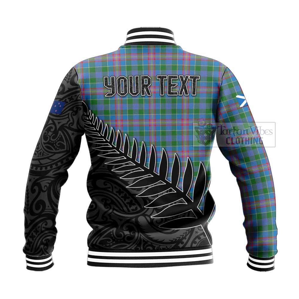 Tartan Vibes Clothing Ralston Crest Tartan Baseball Jacket with New Zealand Silver Fern Half Style