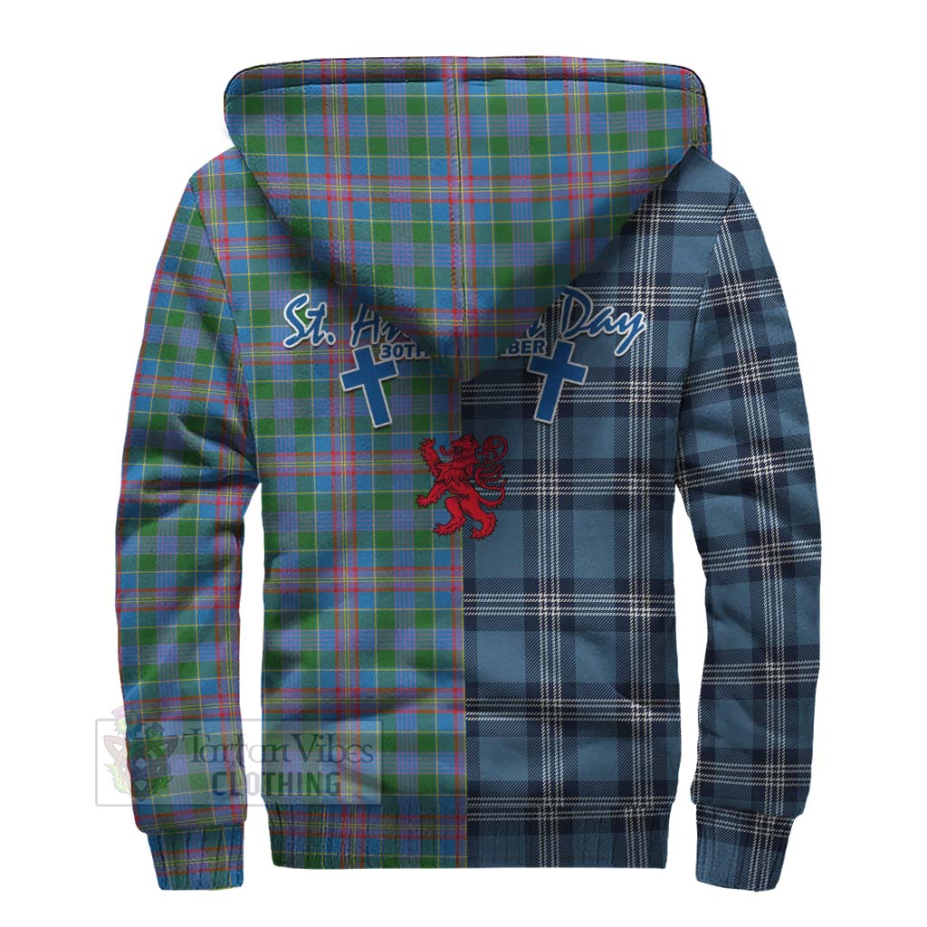 Tartan Vibes Clothing Ralston Tartan Sherpa Hoodie Happy St. Andrew's Day Half Tartan Style