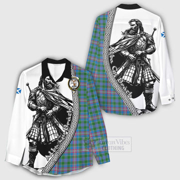 Ralston Tartan Clan Crest Women's Casual Shirt with Highlander Warrior Celtic Style