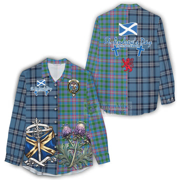 Ralston Tartan Women's Casual Shirt Happy St. Andrew's Day Half Tartan Style