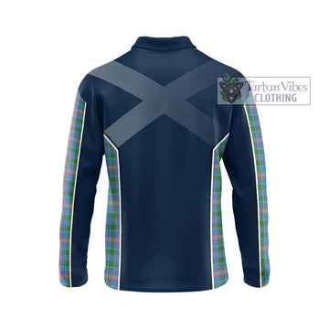 Ralston Tartan Long Sleeve Polo Shirt with Family Crest and Lion Rampant Vibes Sport Style